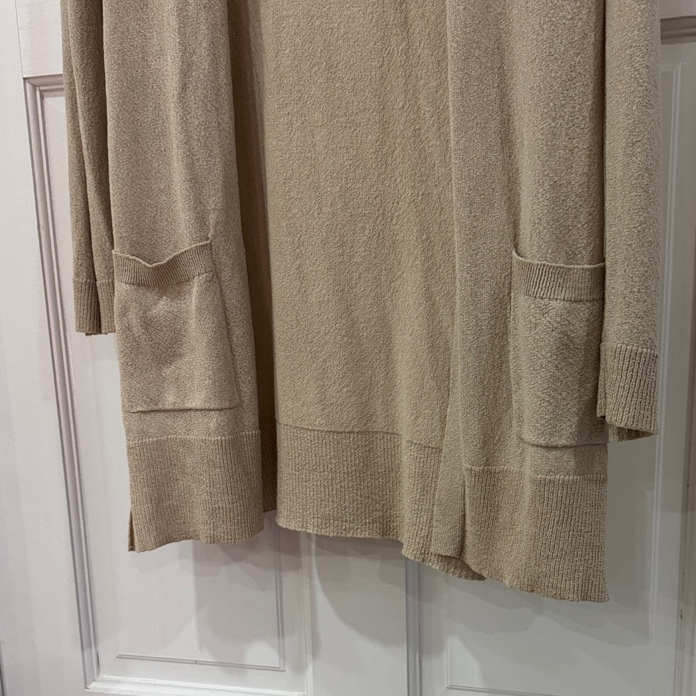 Fourteen Women's Beige Open Front Lightweight Cardigan - Picture 2 of 8